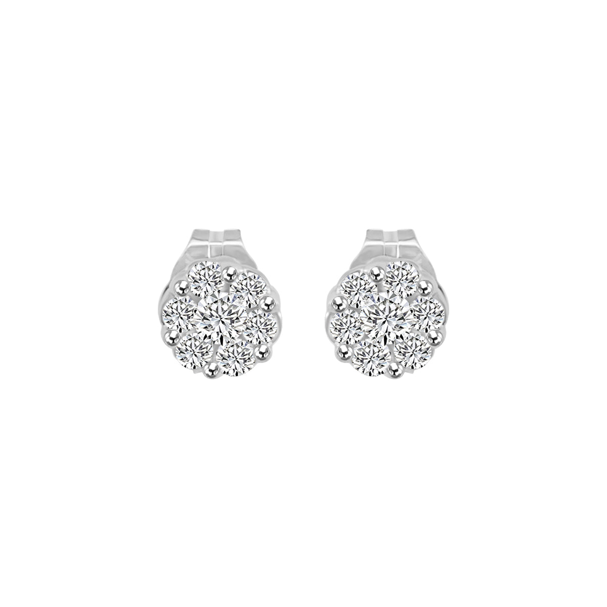 0.25 Ctw Diamond Floral Stud Earring