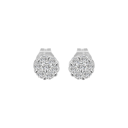 0.25 Ctw Diamond Floral Stud Earring