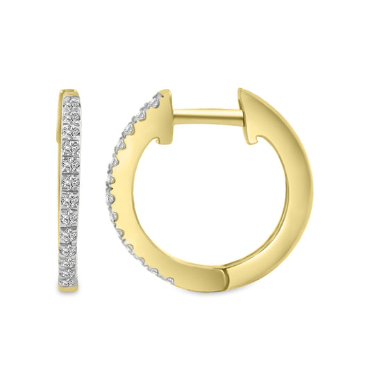 0.10 Ctw Diamond Round Shape Earring Huggies