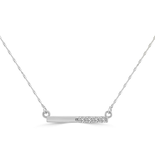 0.15 Ctw Horizontal Diamond Bar Necklace