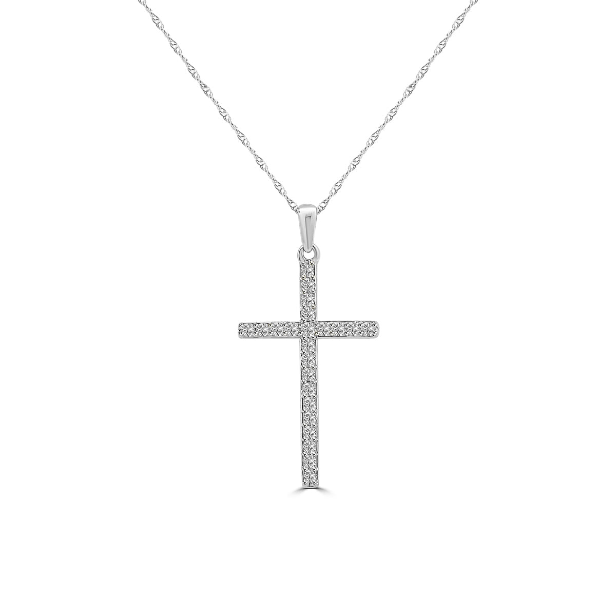 0.25 Ctw Cross Diamond Pendant with Chain