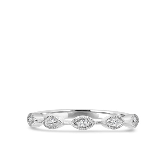 0.06 Ctw Marquise with Milgrain Diamond Band