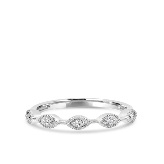 0.06 Ctw Marquise with Milgrain Diamond Band