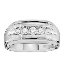 0.13ct Womens Contour Wedding Band with Bagguette Diamond 14k